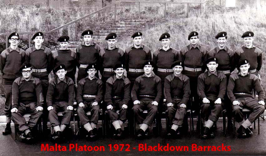 Malta Platoon Feb 1972 (Me standing 2nd from right)